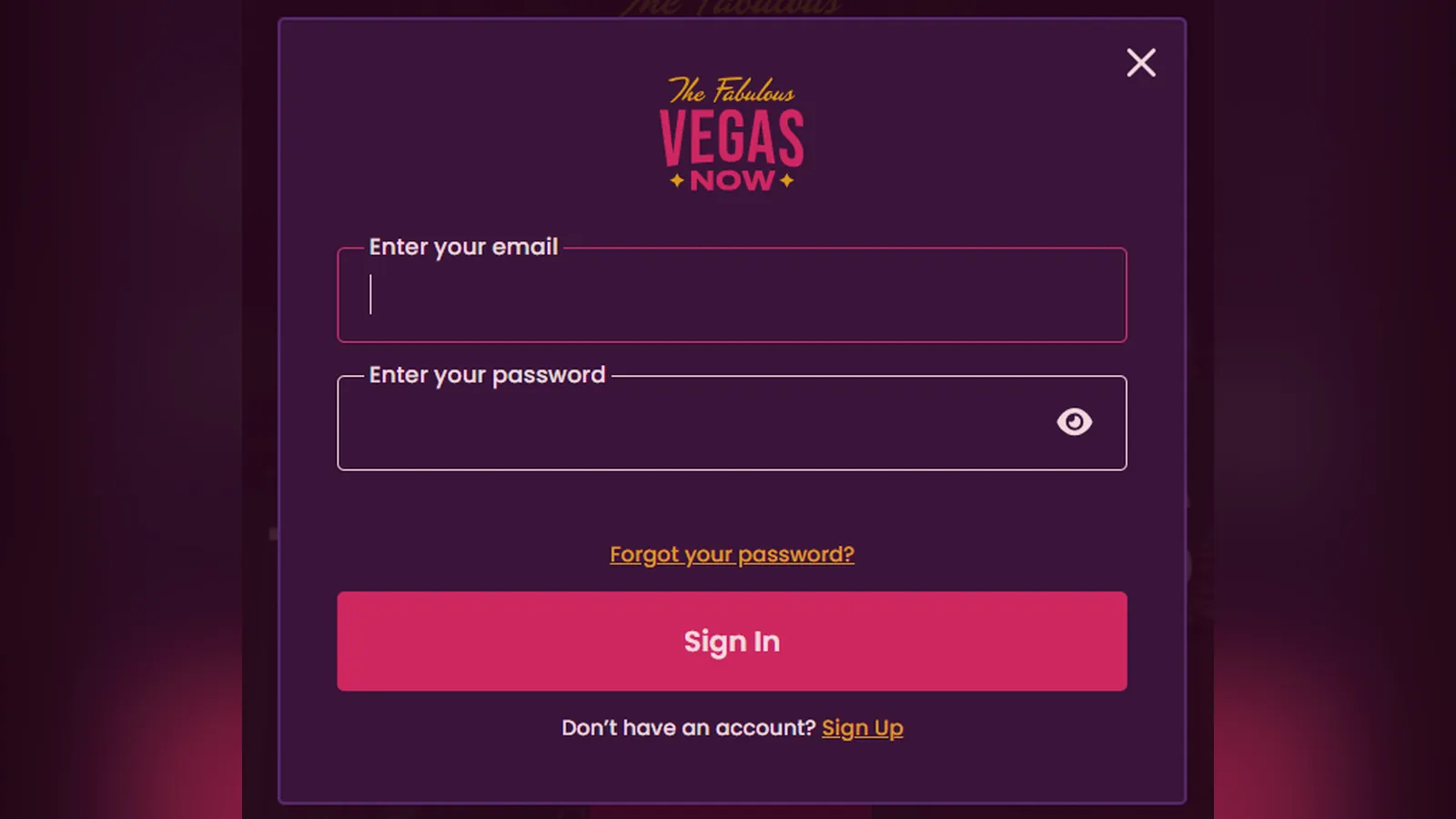 Logging into VegasNow from Australia